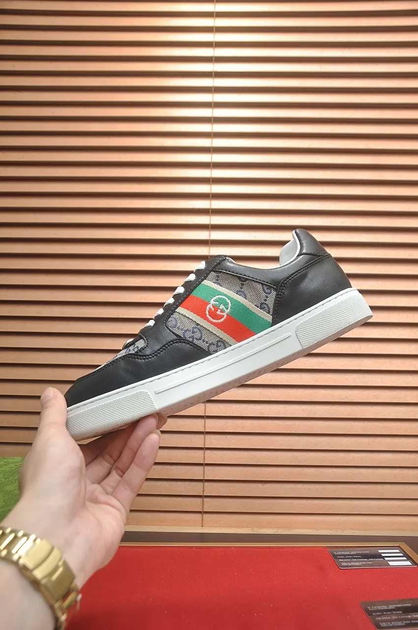 Men's men's shoes💰420💶[GUCCI Gucci] official website 1:1 men's sports shoes are now on the market, using original Gucci fabric + gluten lining, plus the official website original 1:1 comfortable outsole. Fashionable and versatile, super comfortable and breathable. 5 colors available, standard shoe size 38/45 (custom-made sizes 45 are non-refundable)
